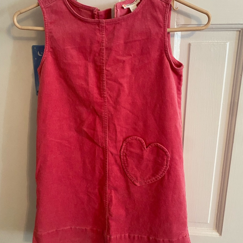 Girls Red Dress with Heart Patch